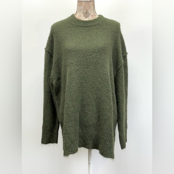 TOPSHOP Hunter green oversized crew neck sweater size XS. - Picture 9 of 16